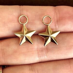 14k yellow gold star earring charms
